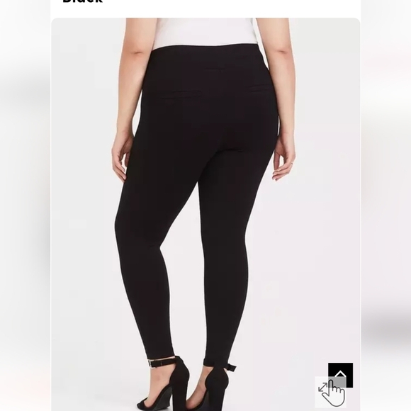 Torrid NWT Studio Ponte Slim Fix Black Zip Hem Pixie Pant 1x - Picture 12 of 15